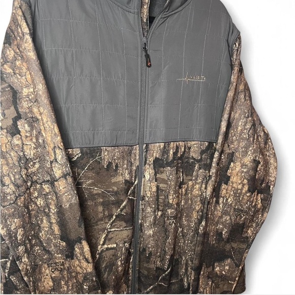 Habit Fleece-Lined Camo Zip Jacket XL Lightweight Outdoor Layer - Picture 2 of 6